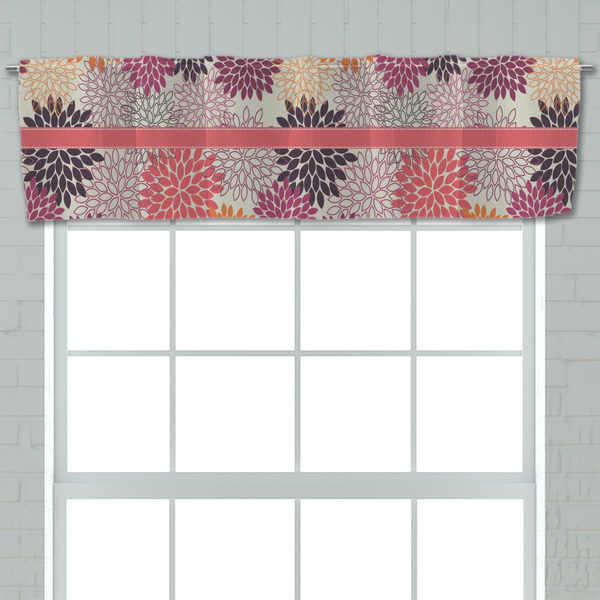 Mums Flower Valance - Closeup on window