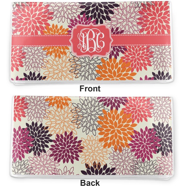 Mums Flower Vinyl Check Book Cover - Front and Back
