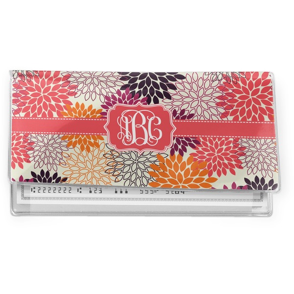 Custom Mums Flower Vinyl Checkbook Cover (Personalized)
