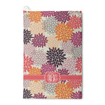 Mums Flower Waffle Weave Golf Towel (Personalized)