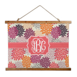 Mums Flower Wall Hanging Tapestry - Wide (Personalized)