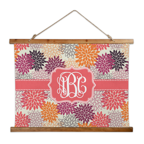 Custom Mums Flower Wall Hanging Tapestry - Wide (Personalized)