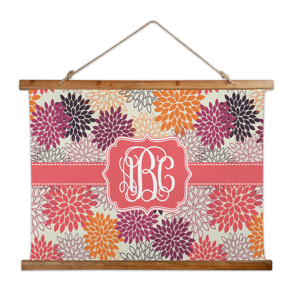 Custom Mums Flower Wall Hanging Tapestry - Wide (Personalized)