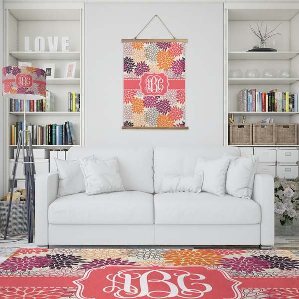 Mums Flower Wall Hanging Tapestry - Portrait - IN CONTEXT