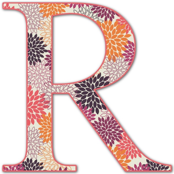 Custom Mums Flower Letter Decal - Small (Personalized)