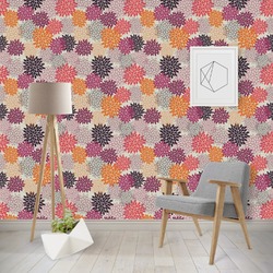 Mums Flower Wallpaper & Surface Covering (Peel & Stick - Repositionable)