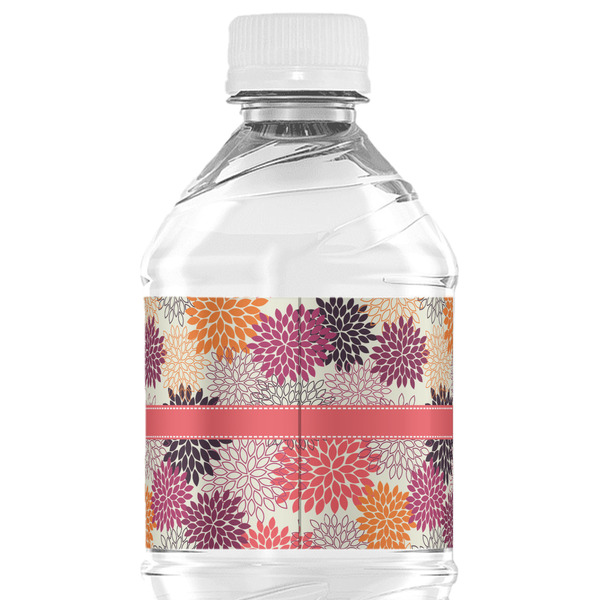Mums Flower Water Bottle Label - Back View