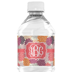 Mums Flower Water Bottle Labels - Custom Sized (Personalized)