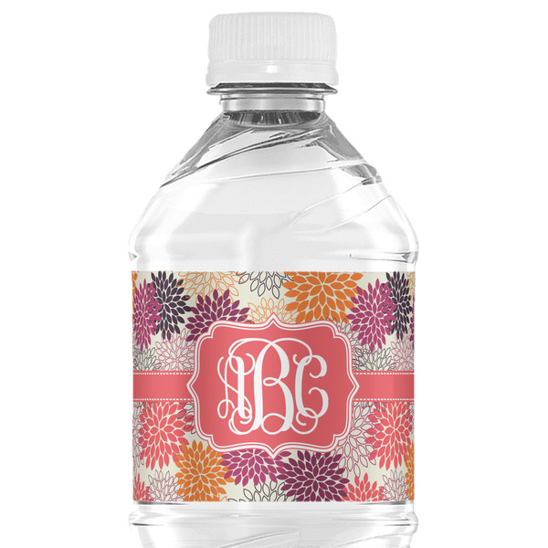 Custom Mums Flower Water Bottle Labels - Custom Sized (Personalized)