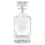 Mums Flower Whiskey Decanter - 26 oz Square (Personalized)