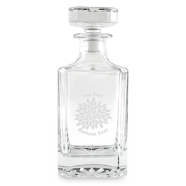 Mums Flower Whiskey Decanter - 26oz Square - FRONT