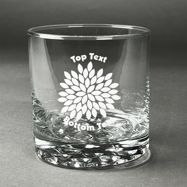 Custom Mums Flower Whiskey Glass (Single) (Personalized)