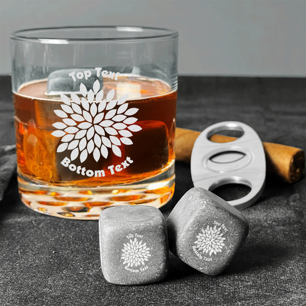 Mums Flower Whiskey Stones - Set of 9 - In Context