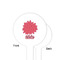 Mums Flower White Plastic 4" Food Pick - Round - Single Sided - Front & Back