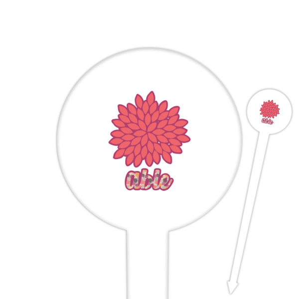 Custom Mums Flower Round Plastic Food Picks (Personalized)