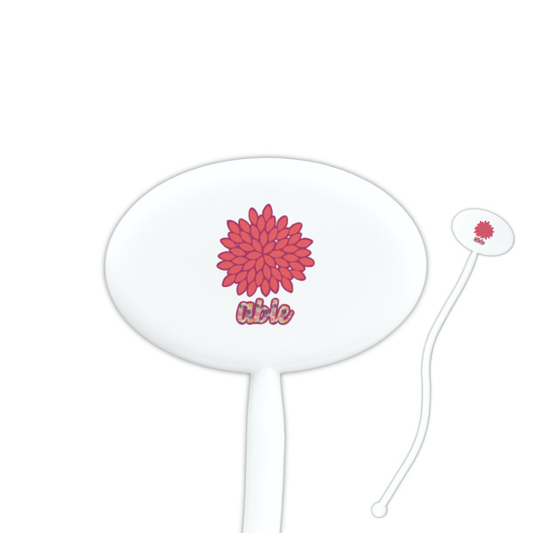 Custom Mums Flower Oval Plastic Stir Sticks (Personalized)
