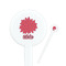 Mums Flower White Plastic 7" Stir Stick - Round - Closeup