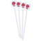 Mums Flower White Plastic Stir Stick - Double Sided - Square - Front