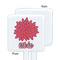 Mums Flower White Plastic Stir Stick - Single Sided - Square - Approval