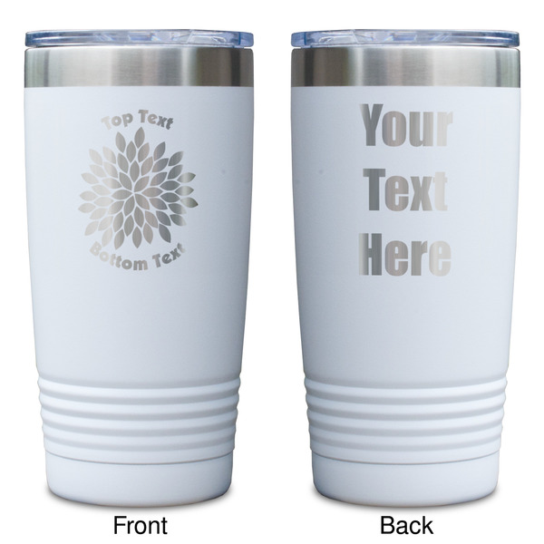 Mums Flower White Polar Camel Tumbler - 20oz - Double Sided - Approval