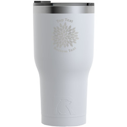 Mums Flower RTIC Tumbler - White - Engraved Front (Personalized)