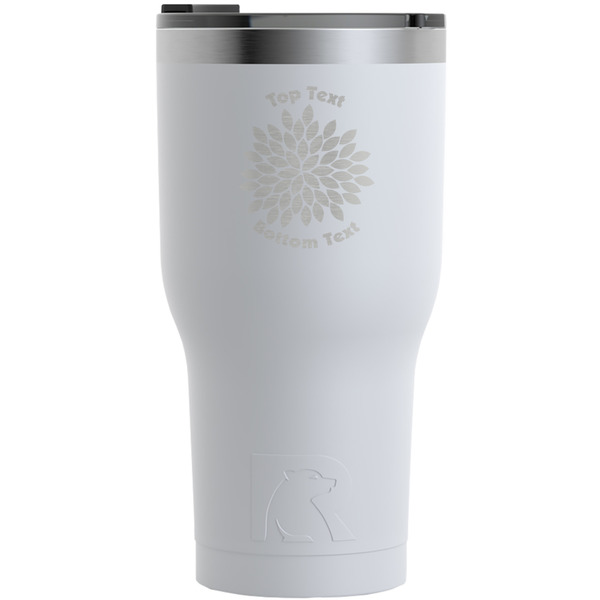 Custom Mums Flower RTIC Tumbler - White - Engraved Front (Personalized)