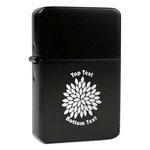 Mums Flower Windproof Lighter - Black - Double Sided (Personalized)
