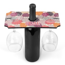 Mums Flower Wine Bottle & Glass Holder (Personalized)