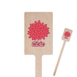 Mums Flower 6.25" Rectangle Wooden Stir Sticks - Single Sided (Personalized)