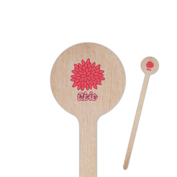 Custom Mums Flower Round Wooden Stir Sticks (Personalized)