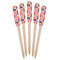 Mums Flower Wooden Food Pick - Paddle - Fan View