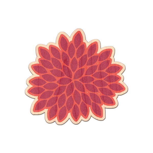 Custom Mums Flower Genuine Maple or Cherry Wood Sticker