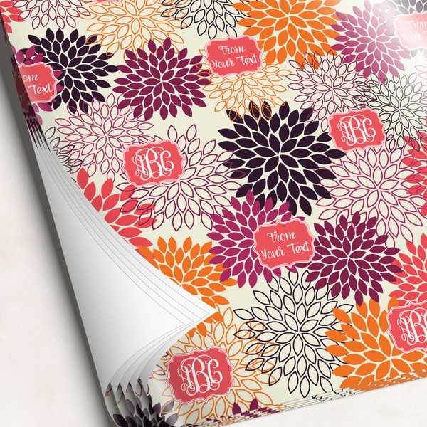 Custom Mums Flower Wrapping Paper Sheets - Single-Sided - 20" x 28" (Personalized)