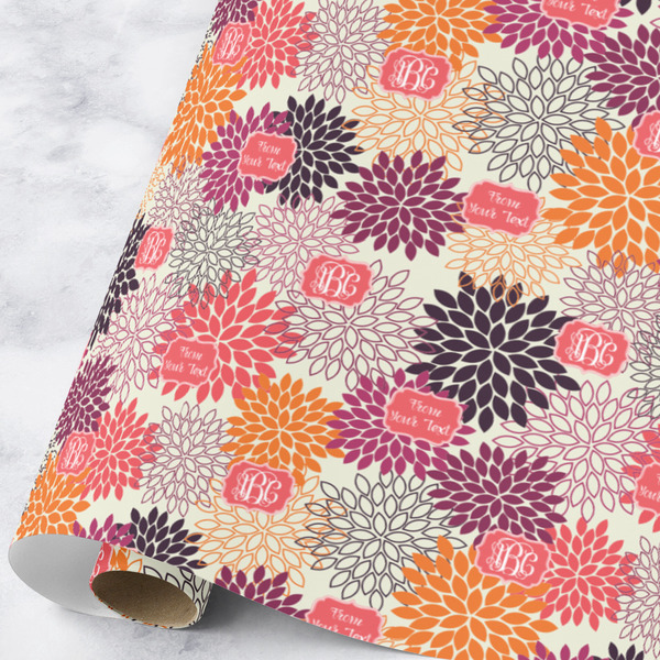 Custom Mums Flower Wrapping Paper Roll - Large (Personalized)