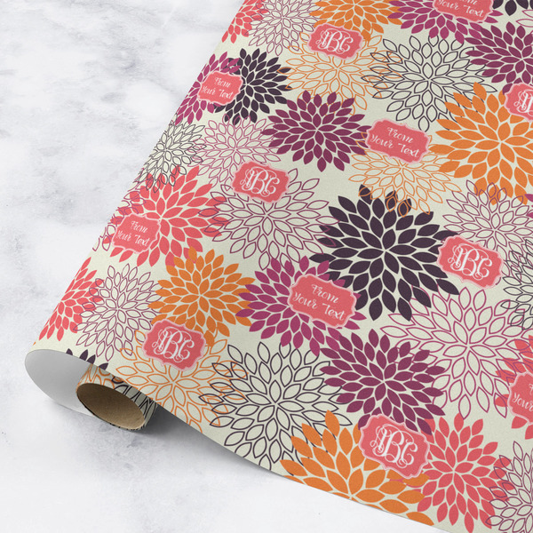 Custom Mums Flower Wrapping Paper Roll - Medium - Matte (Personalized)
