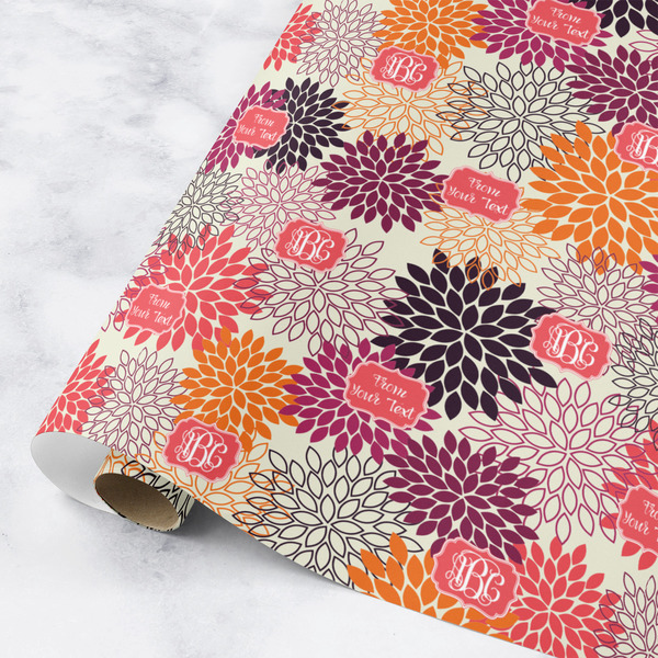 Custom Mums Flower Wrapping Paper Roll - Medium (Personalized)