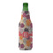 Mums Flower Zipper Bottle Cooler - FRONT (bottle)