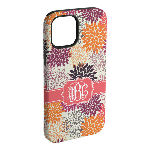 Custom Mums Flower iPhone Case - Rubber Lined (Personalized)