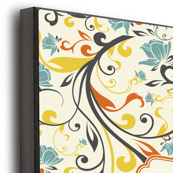 Swirly Floral 11x14 Wood Print - Closeup