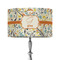 Swirly Floral 12" Drum Lampshade - ON STAND (Fabric)