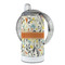Swirly Floral 12 oz Stainless Steel Sippy Cups - FULL (back angle)