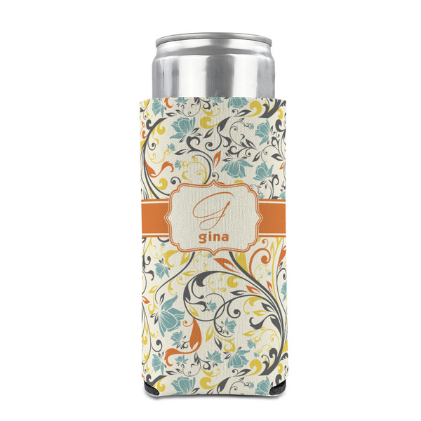 Swirly Floral 12oz Tall Can Sleeve - FRONT (on can)
