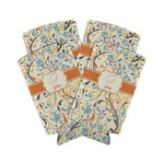 Swirly Floral Can Cooler (tall 12 oz) - Set of 4 (Personalized)