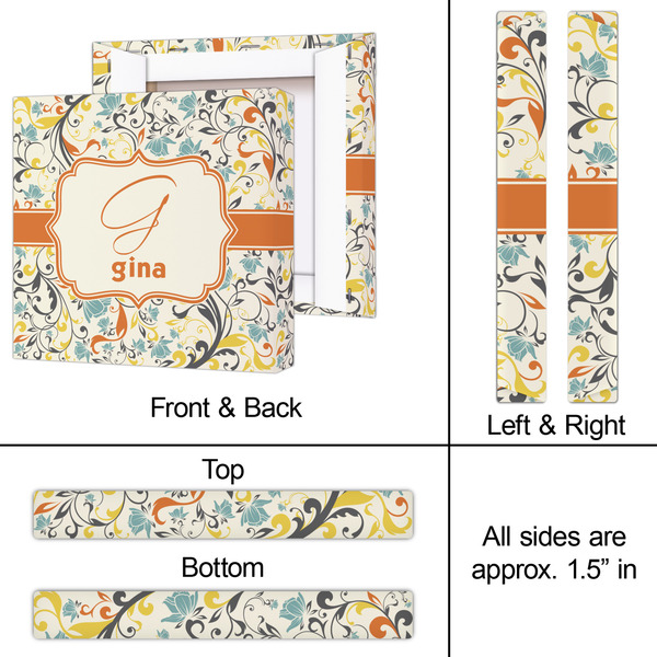 Swirly Floral 12x12 - Canvas Print - Approval