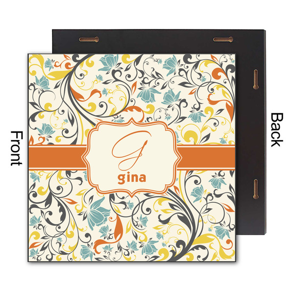 Swirly Floral 12x12 Wood Print - Front & Back View