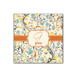 Swirly Floral Wood Print - 12x12 (Personalized)