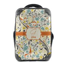Swirly Floral 15" Hard Shell Backpack (Personalized)