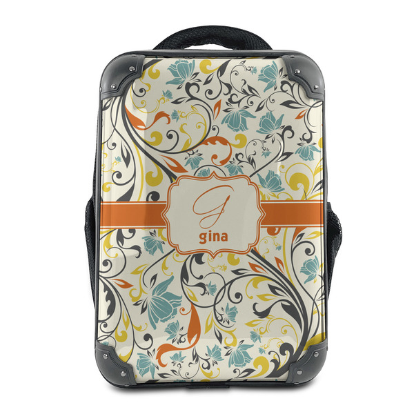 Custom Swirly Floral 15" Hard Shell Backpack (Personalized)