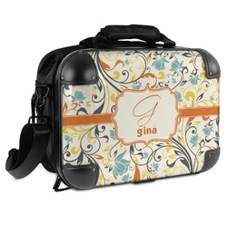 Swirly Floral Hard Shell Briefcase - 15" (Personalized)