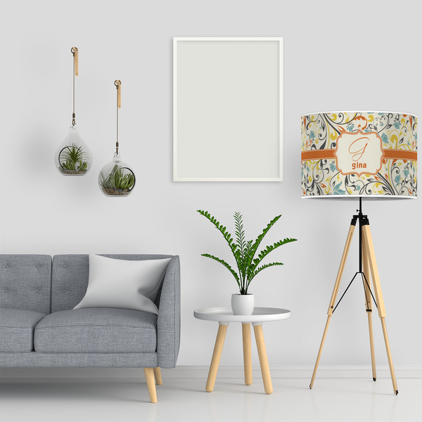 Swirly Floral 16" Drum Lampshade - LIFESTYLE